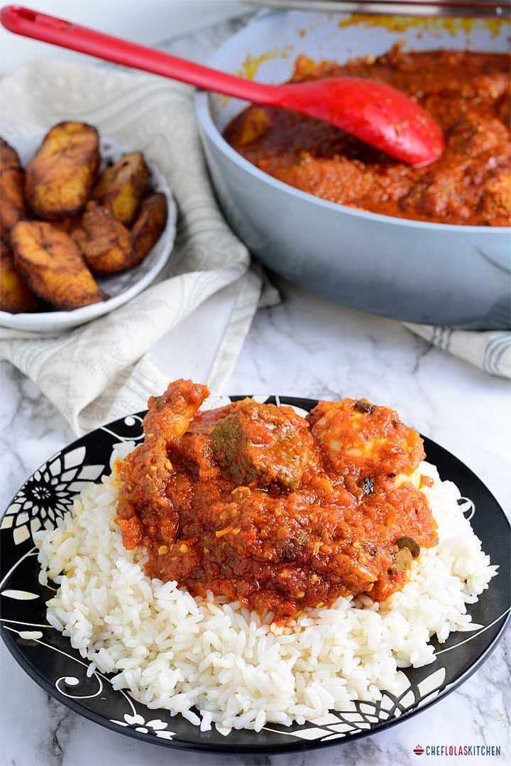 White rice with stew