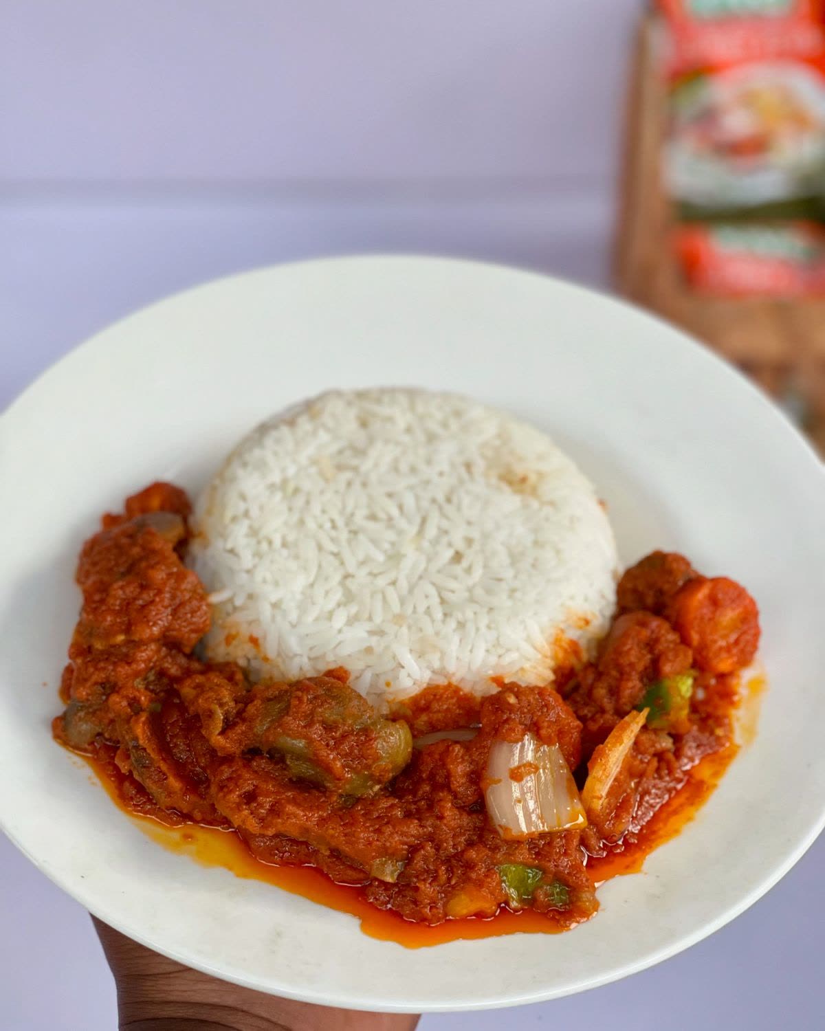 Plain rice with gravy