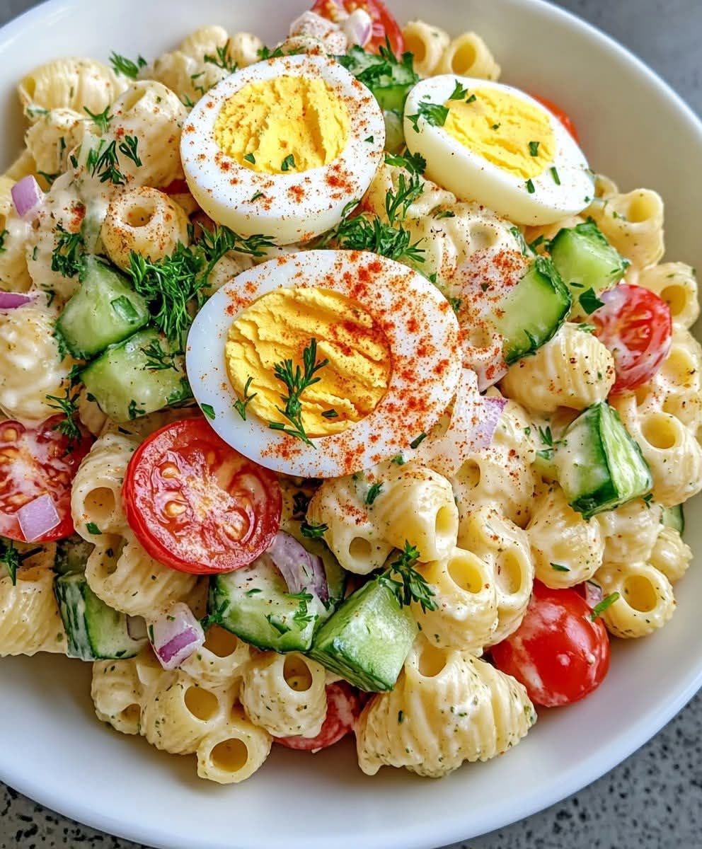 Pasta egg salad